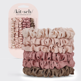 KITSCH Ultra Petite Satin Scrunchies Terracotta